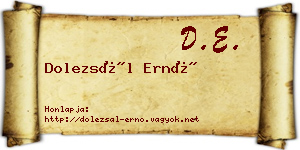 Dolezsál Ernő névjegykártya